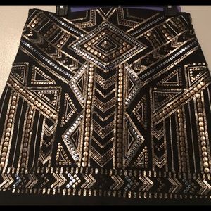 Express Mini Sequined Embellished Skirt